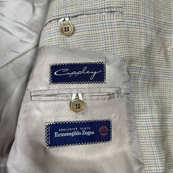 Coppley Blazer Mens 42R Ermenegildo Zegna Cloth  Plaid Wool Made Canada Jacket - Picture 4 of 12